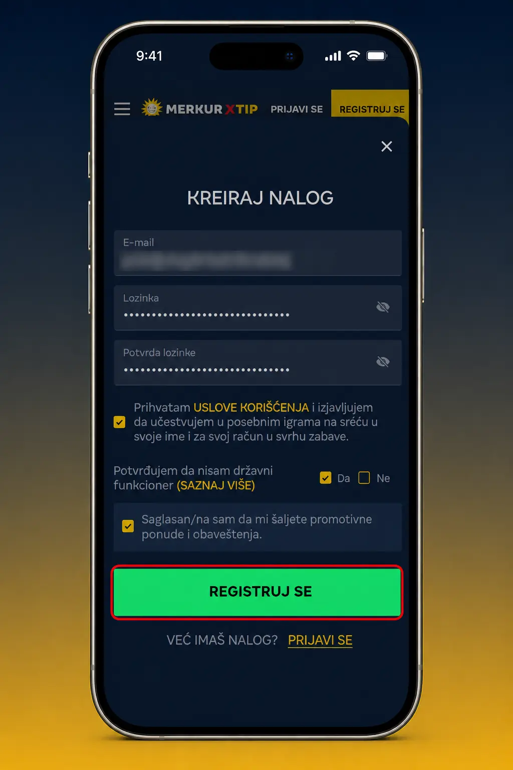 Koraci za registraciju, depozit i pokretanje prve igre u MerkurXtip online kazinu