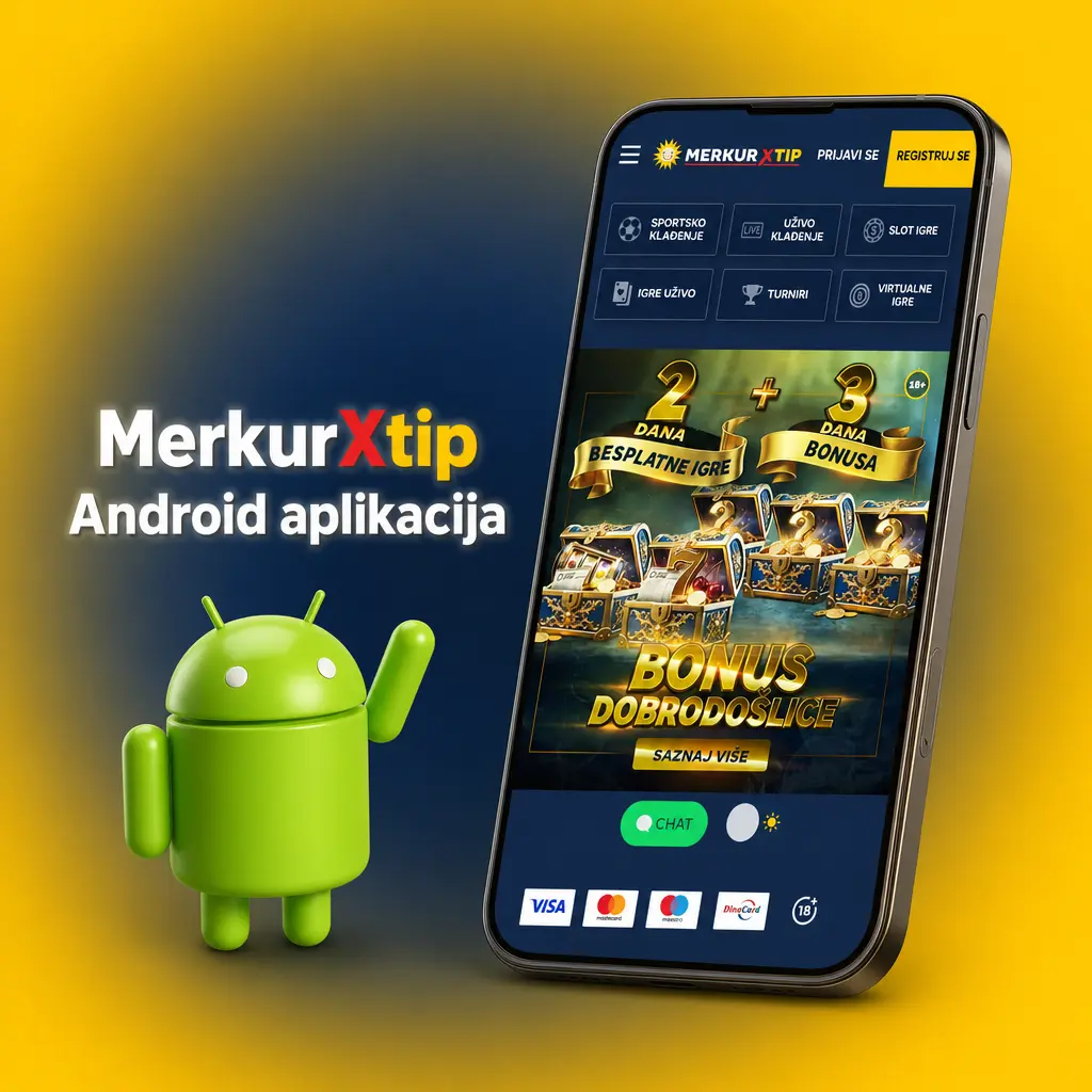 MerkurXtip Android aplikacija za klađenje i kazino igre, besplatno preuzimanje, veličina 45 MB
