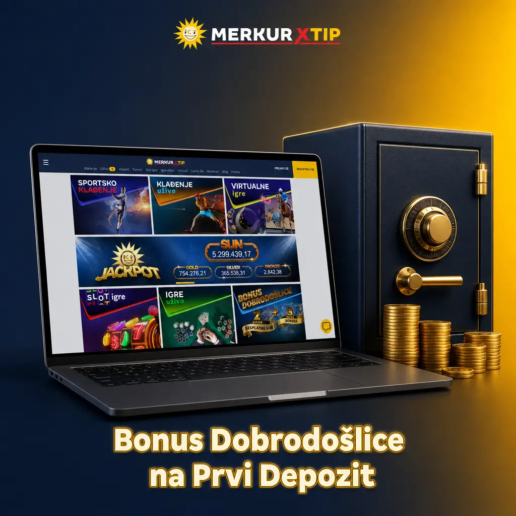 Bonus dobrodošlice od 100% na prvi depozit do 20.000 RSD za nove igrače na MerkurXtip platformi za sportsko klađenje.
