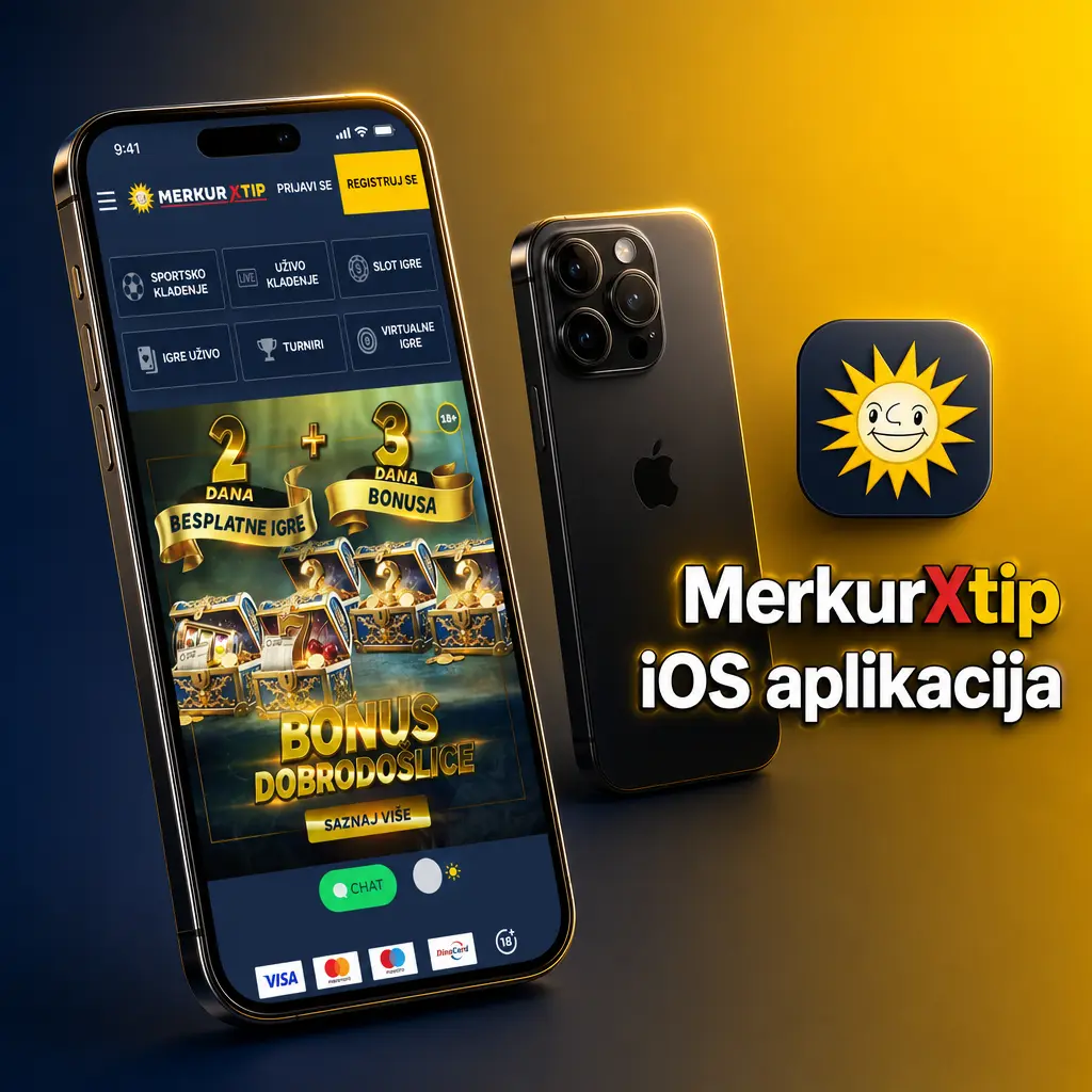 MerkurXtip iOS aplikacija za iPhone i iPad – besplatno klađenje uživo, kazino igre i upravljanje nalogom