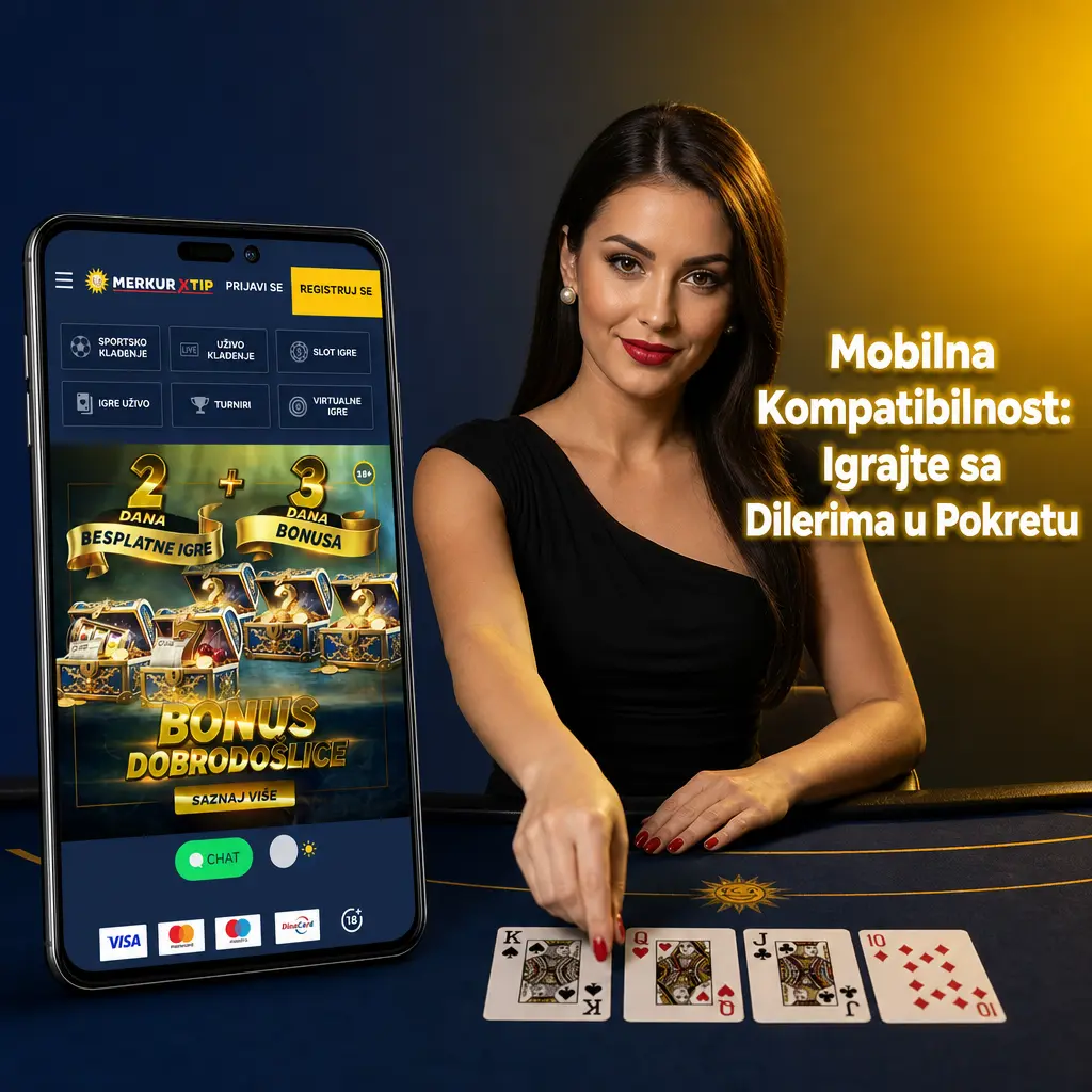 Igranje sa živim diperima na mobilnom telefonu uz HD prenos i chat u MerkurXtip live kazinu