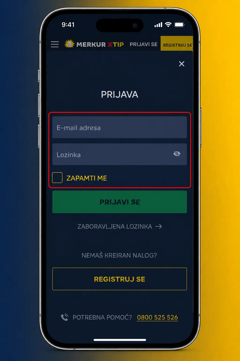 Prijava na MerkurXtip mobilnu aplikaciju putem korisničkog imena, lozinke ili Face ID/otiska prsta