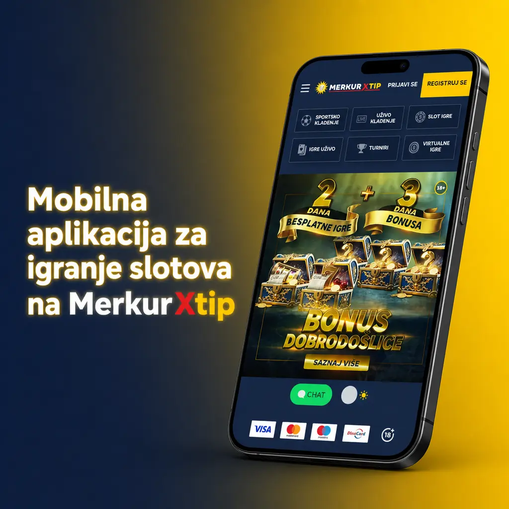 Mobilna aplikacija MerkurXtip za igranje slotova sa prilagođenim dodirnim interfejsom i brzim pristupom kazino sekciji