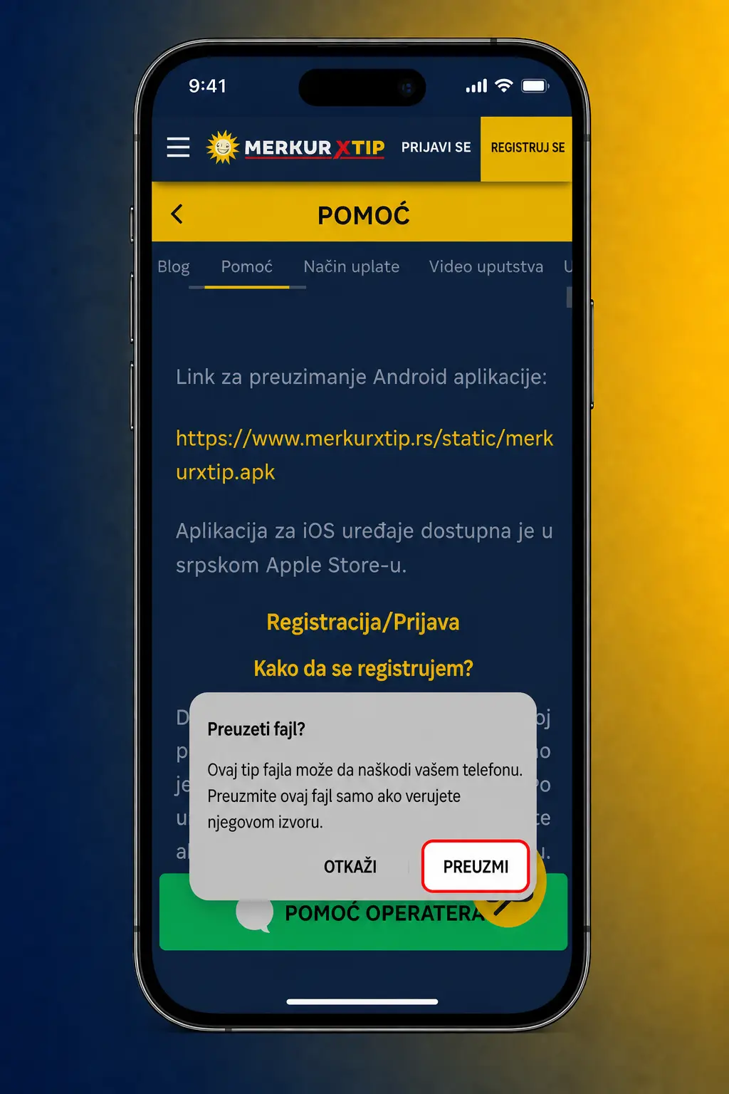 Preuzimanje MerkurXtip APK fajla za Android u četiri jednostavna koraka na mobilnom telefonu