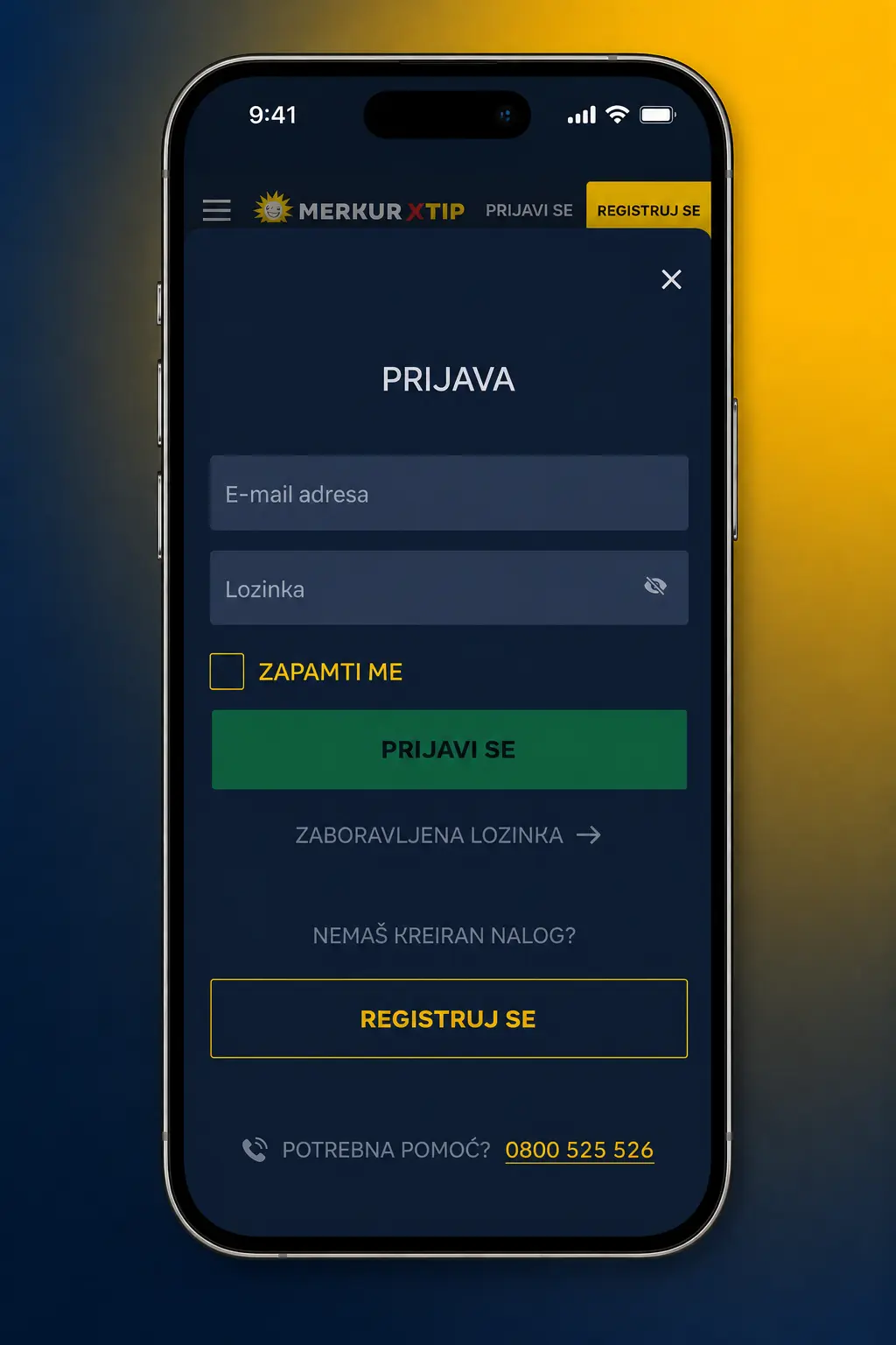 Prikaz procesa prijavljivanja na MerkurXtip nalog sa unosom korisničkog imena, lozinke i dvofaktorske autentifikacije