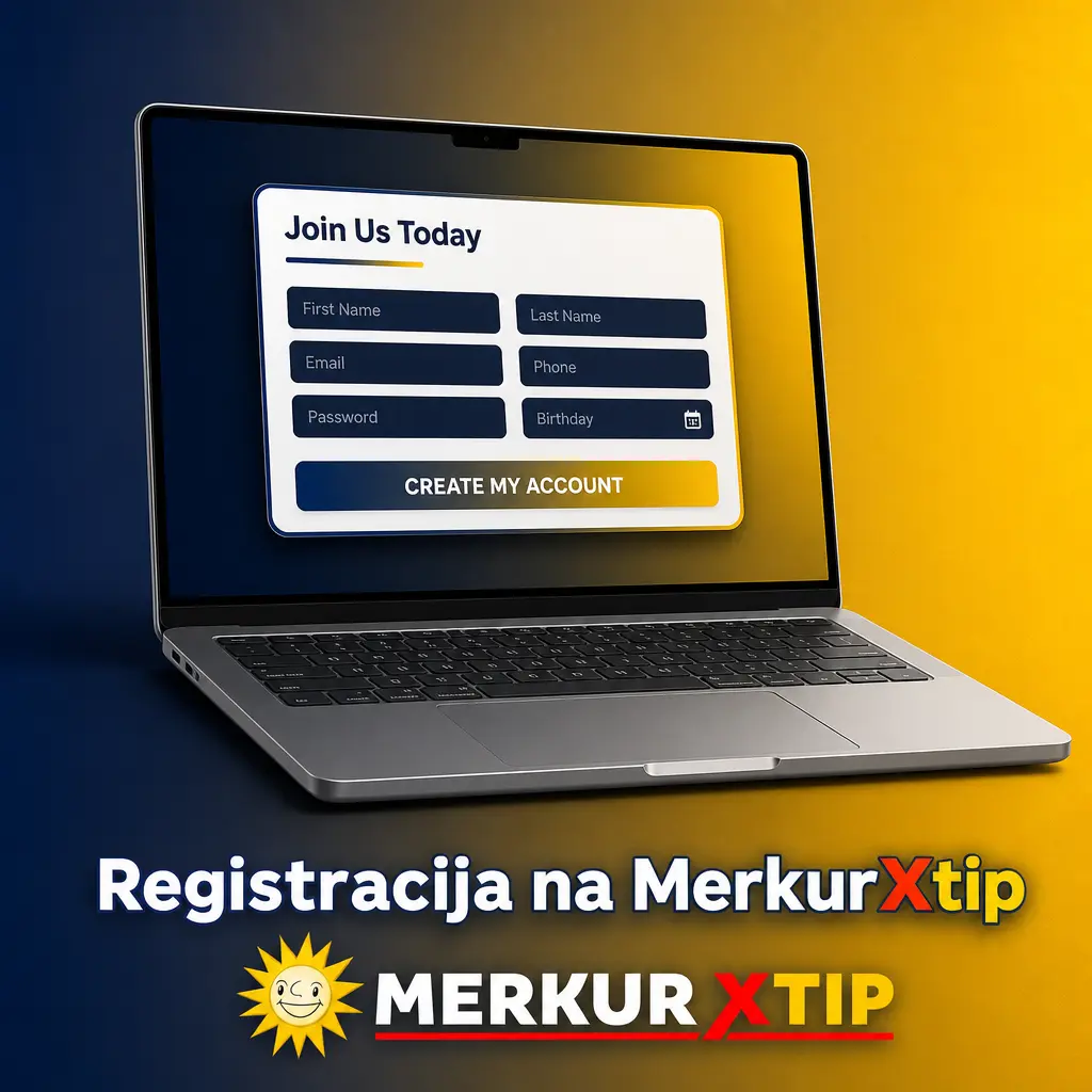 Registracija naloga na MerkurXtip sajtu uz unos podataka i potvrdu putem SMS koda ili email linka